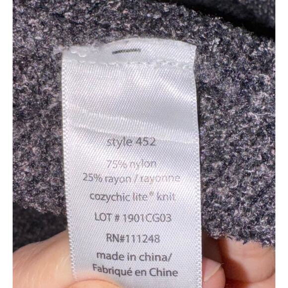 Barefoot Dreams Cardigan Womens L/XL Gray CozyChic Lite Circle Open Sweater 452 - Picture 5 of 5